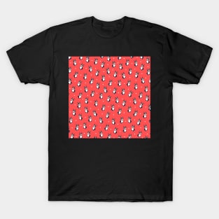 Cute Boston Terrier Pattern Red T-Shirt